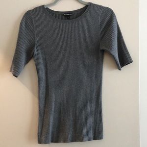 Gray knit stretch top